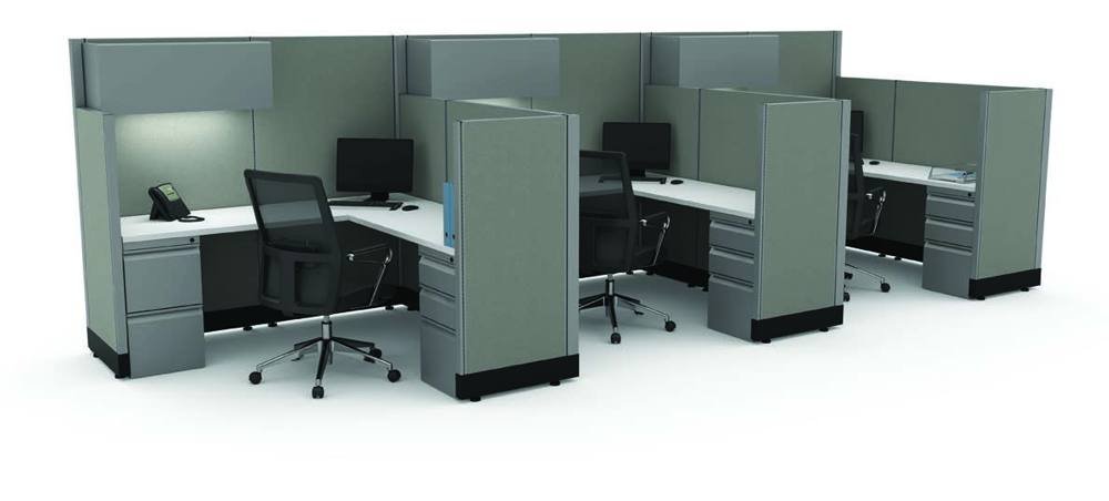 Office Star Systems IN STOCK 3-Pack 6x6 Cubicles, 67 and 53 inch panels