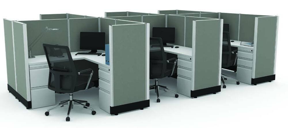 Office Star Systems IN STOCK 6-Pack 5x5 Cubicles, 53 inch panels