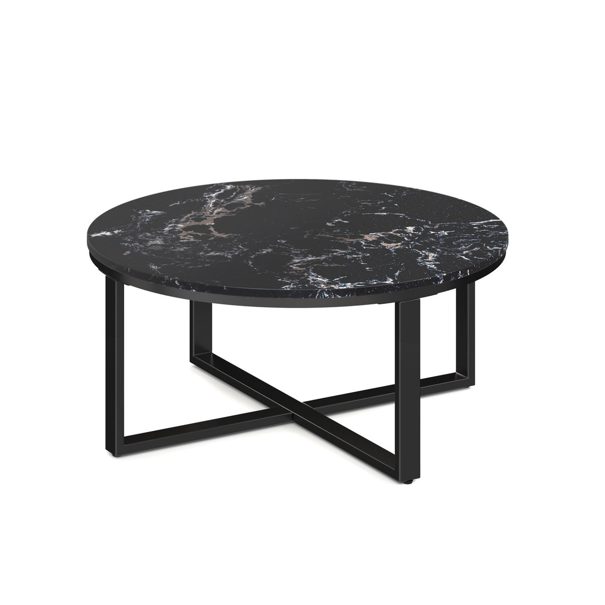 OfficeSource Kora 36" Round Occasional Table with Black Metal Base (OSOT36R)