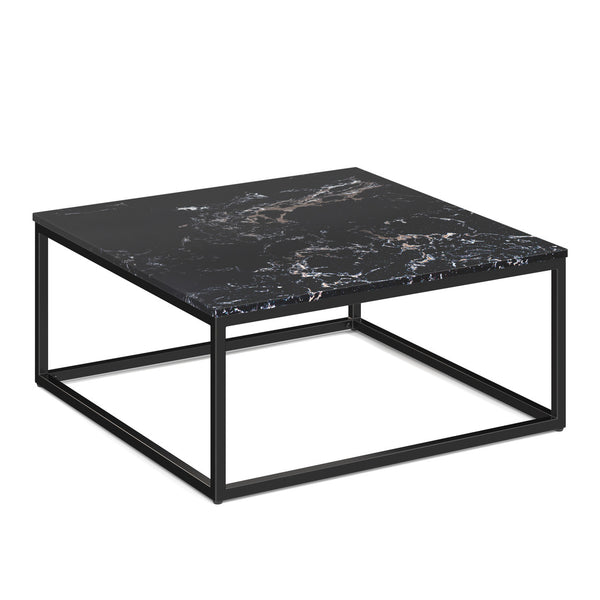 OfficeSource Lenox 36" Square Coffee Table with Black Metal Base (OSOT36SZ)