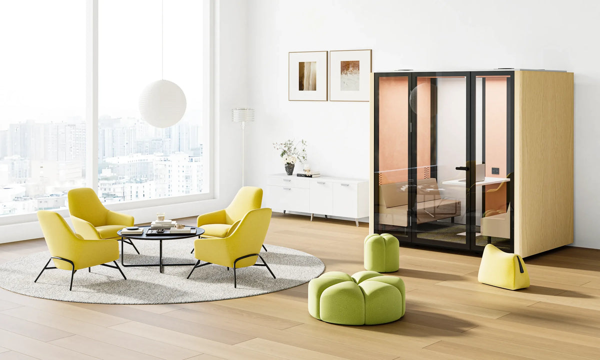 Friant ReddiSpace OurTime 4-Person Office Pod Deluxe in an office setting