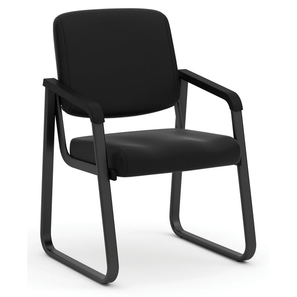 OfficeSource Value Collection Sled Base Guest Chair with Antimicrobial Vinyl Upholstery and Black Frame (OSGS4906PBK)