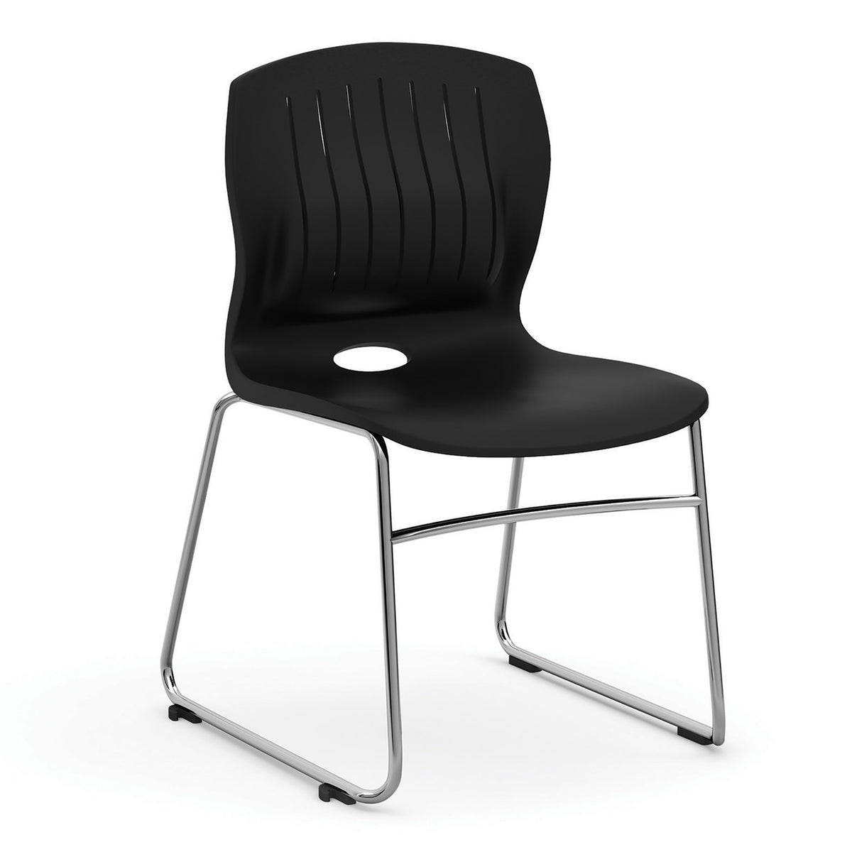 OfficeSource Slash Armless Sled Base Stack Chair with Chrome Frame (OSSN6020)