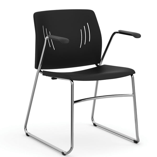 OfficeSource Stacked Seating Stackable Side Chair with Chrome Frame (OSSN6016)