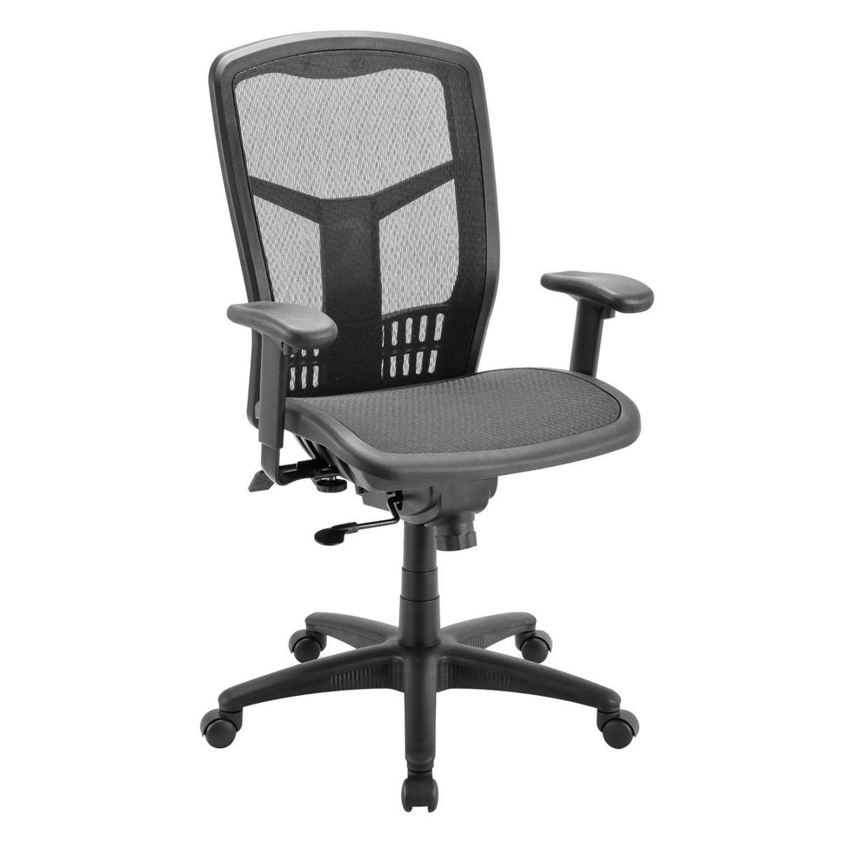 OfficeSource CoolMesh Synchro, High Back Mesh Chair with Seat Slider and Black Frame (OSTW8907)