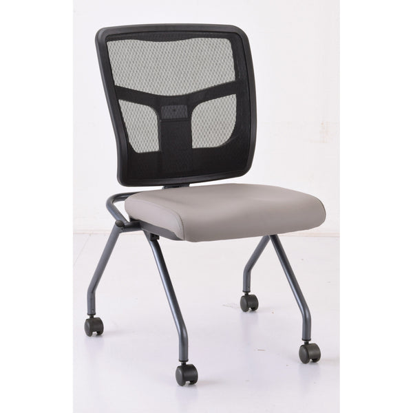 OfficeSource CoolMesh Collection Armless Nesting Chair with Titanium Gray Frame (OSSN6954P)