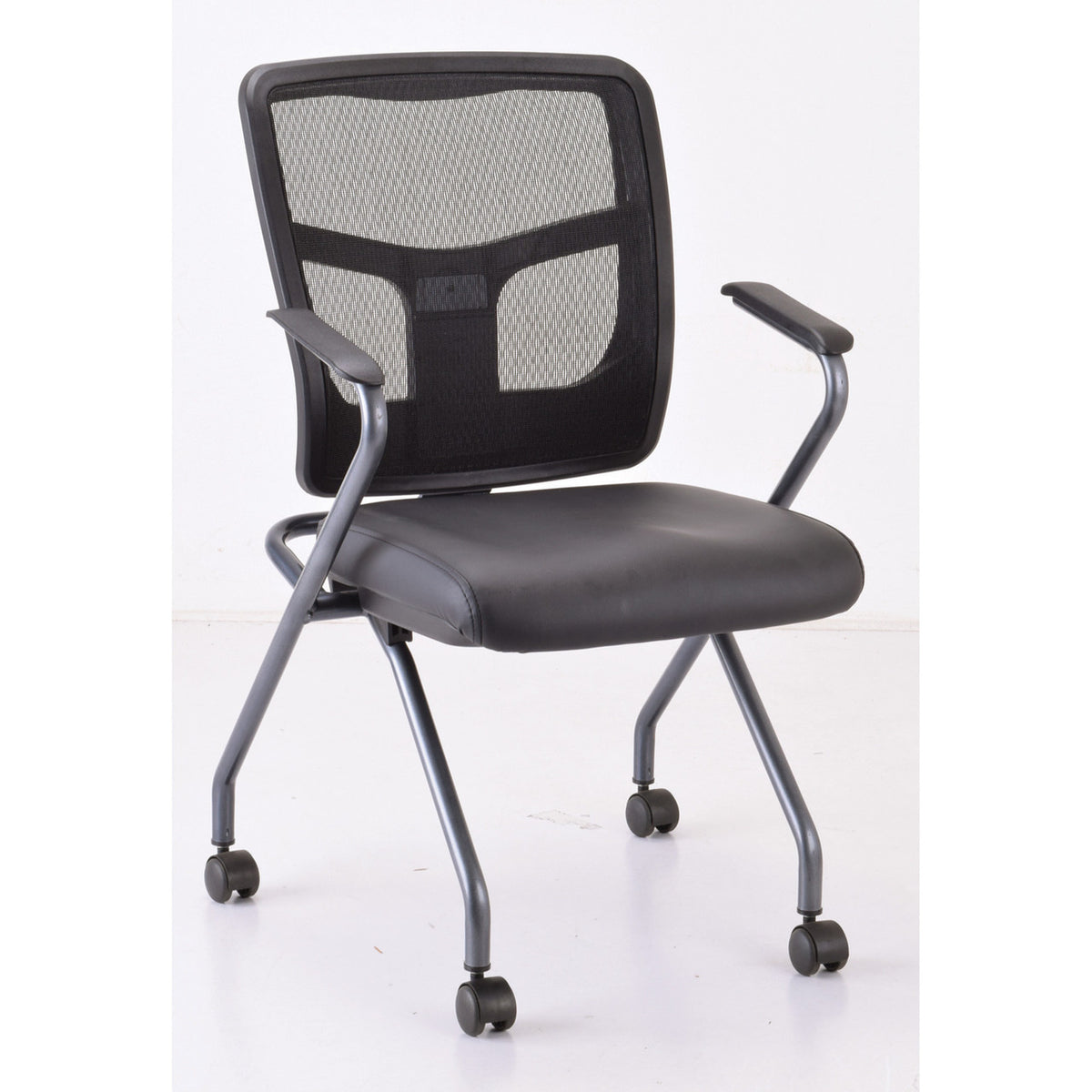 OfficeSource CoolMesh Collection Nesting Chair with Titanium Gray Frame (OSSN6955P)