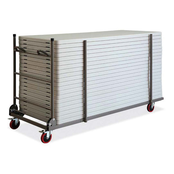 OfficeSource Blow Molded Folding Tables Rectangular Table Cart (OSFTD3502GR)