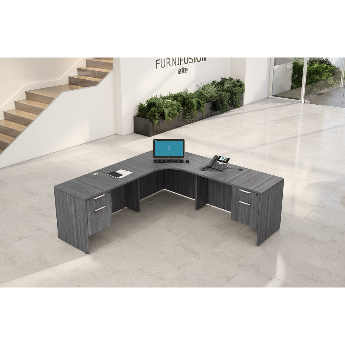 OfficeSource OS Laminate Collection L Shape Typical - OSTYP6