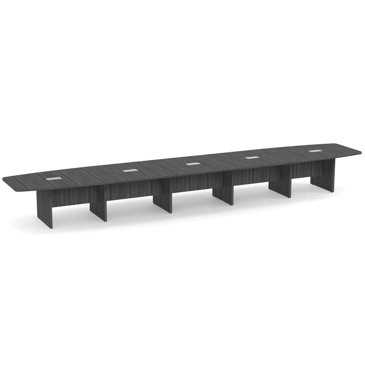 OfficeSource OS Laminate Conference Tables Expandable Boat Shaped Conference Table with Slab Base - 22' (OSCB22)