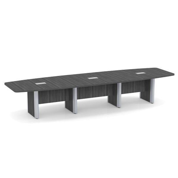 OfficeSource OS Laminate Conference Tables Expandable Boat Shaped Conference Table with Elliptical Base - 14' (OSCBELP14)