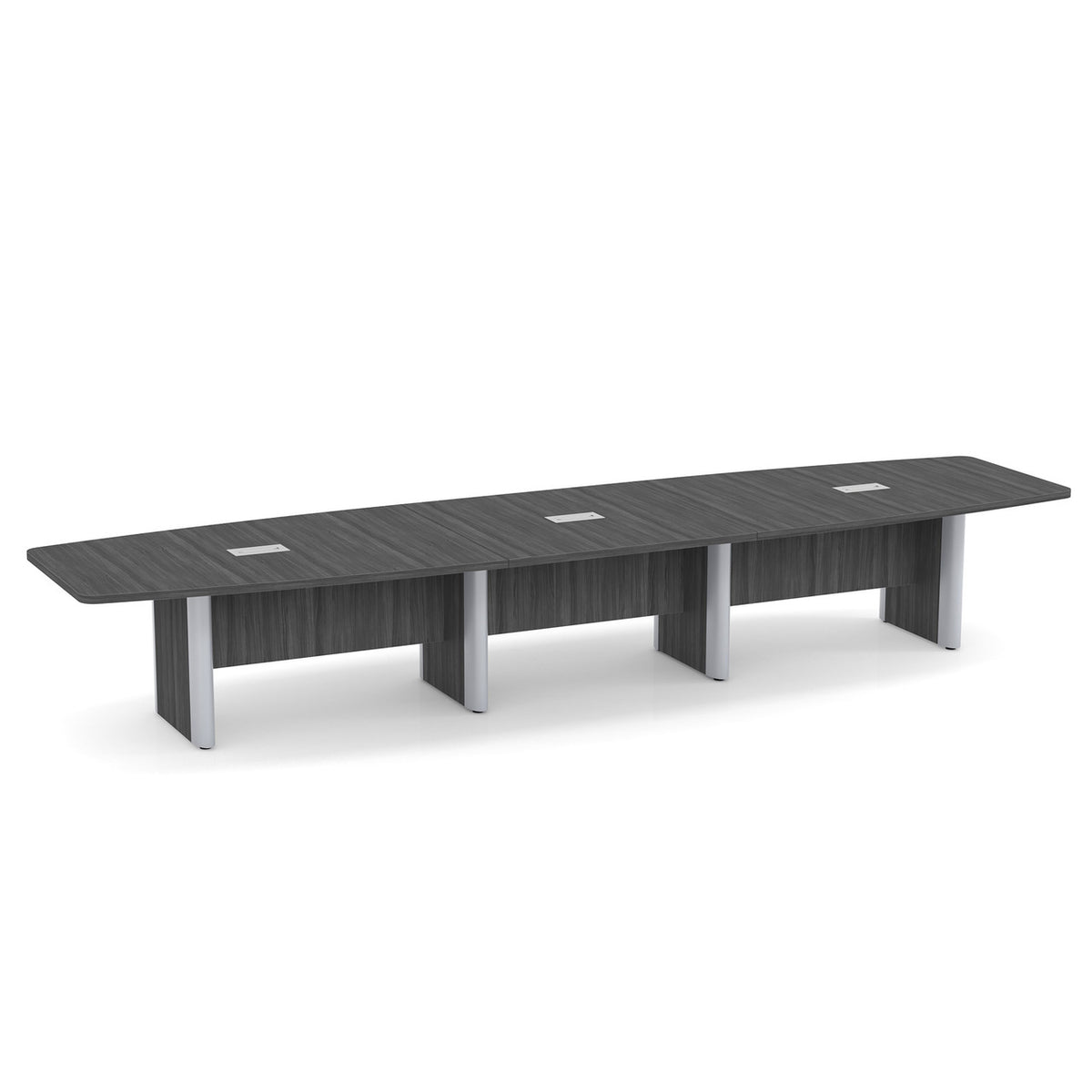 OfficeSource OS Laminate Conference Tables Expandable Boat Shaped Conference Table with Elliptical Base - 16' (OSCBELP16)