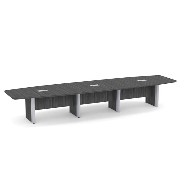 OfficeSource OS Laminate Conference Tables Expandable Boat Shaped Conference Table with Elliptical Base - 16' (OSCBELP16)