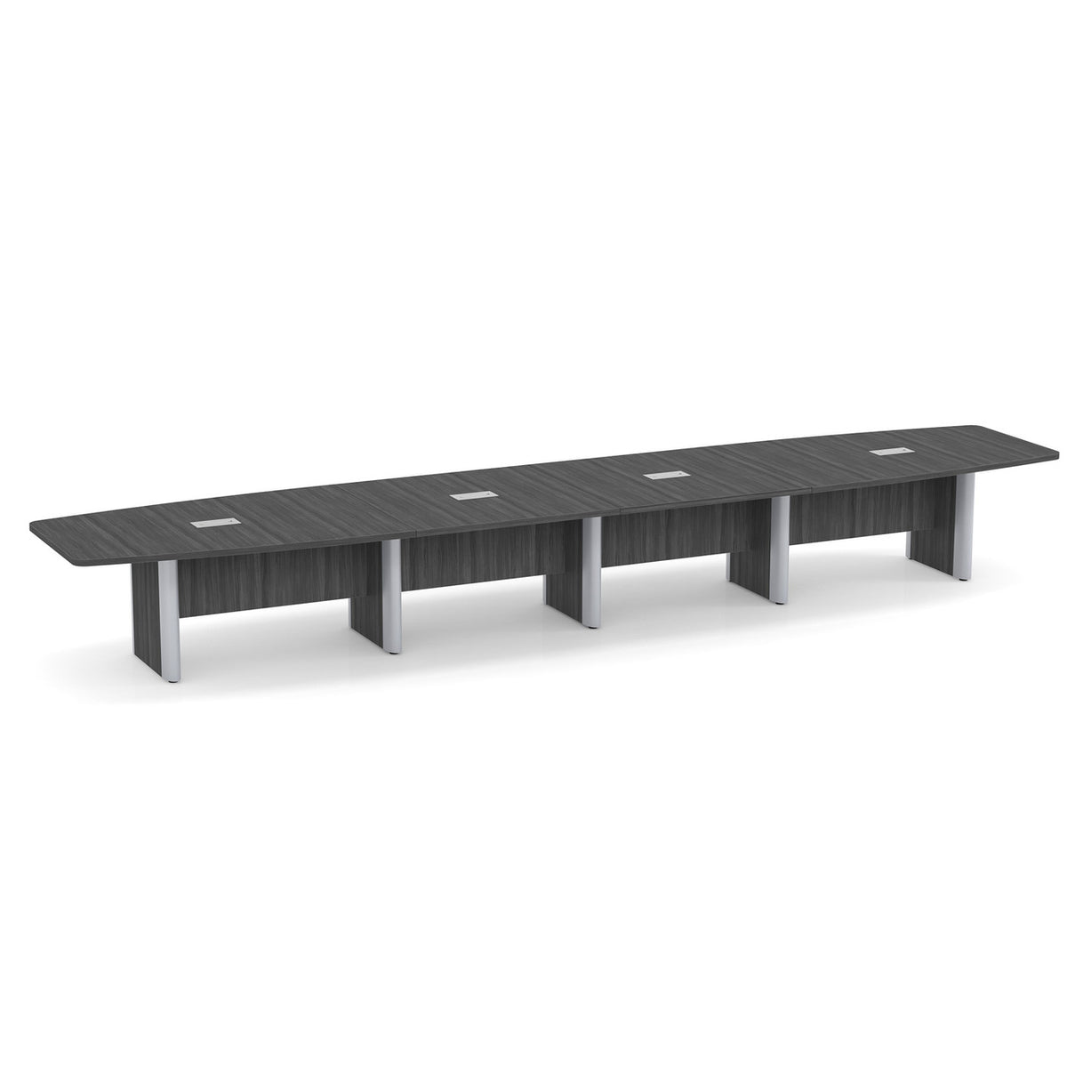 OfficeSource OS Laminate Conference Tables Expandable Boat Shaped Conference Table with Elliptical Base - 20' (OSCBELP20)