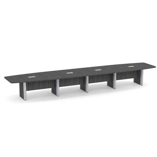 OfficeSource OS Laminate Conference Tables Expandable Boat Shaped Conference Table with Elliptical Base - 20' (OSCBELP20)
