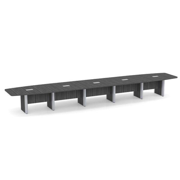 OfficeSource OS Laminate Conference Tables Expandable Boat Shaped Conference Table with Elliptical Base - 22' (OSCBELP22)