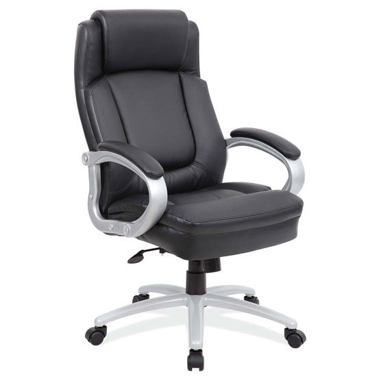OfficeSource Big & Tall Executive Chair with Silver Heavy Duty Metal Base (993LBK)