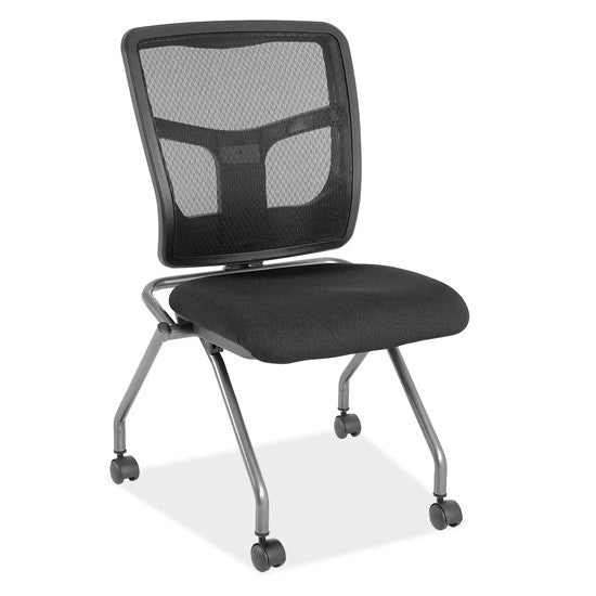 OfficeSource CoolMesh Armless Nesting Chair with Titanium Gray Frame - Fabric (OSSN6954F)