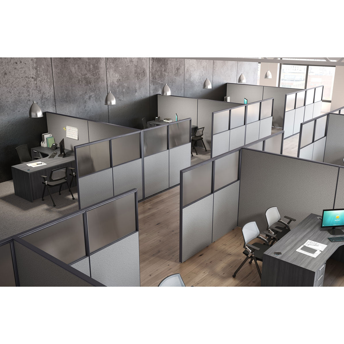 OfficeSource OS Panels Complete Package 8 - As Shown with Desks (COMPLETEPACKAGE8)
