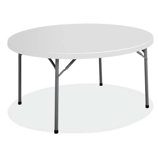 OfficeSource Blow Molded Folding Tables Round Plastic Blow-Molded Folding Table - 60"Dia. (OSFBM60RGR)