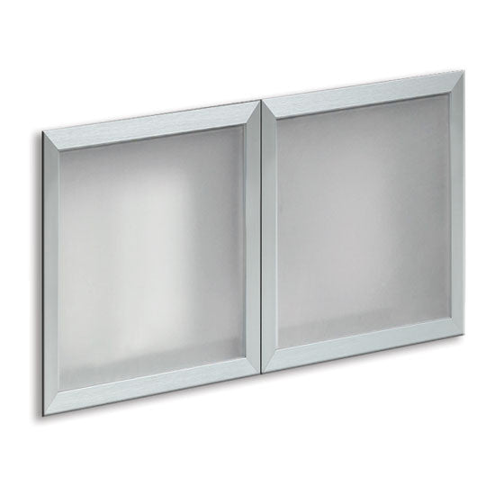 OfficeSource OS Laminate Optional Silver Glass Hutch Doors - For OS144OH, OS208OH, & P2044OH Hutches (OS44SGDFR)