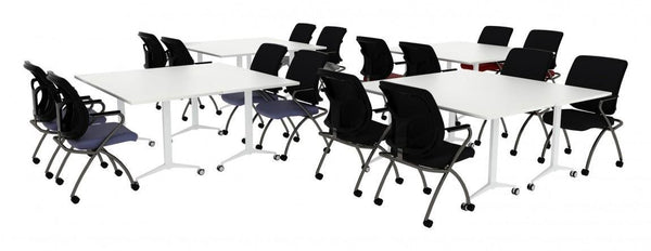 Corp Design Square Flip Top Nesting Training Table Sets – view 1