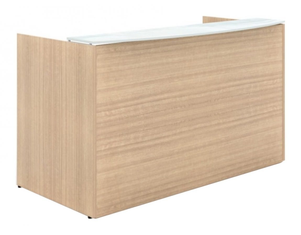 Corp Design Reception Desks with White Glass Transaction Counter – view 1