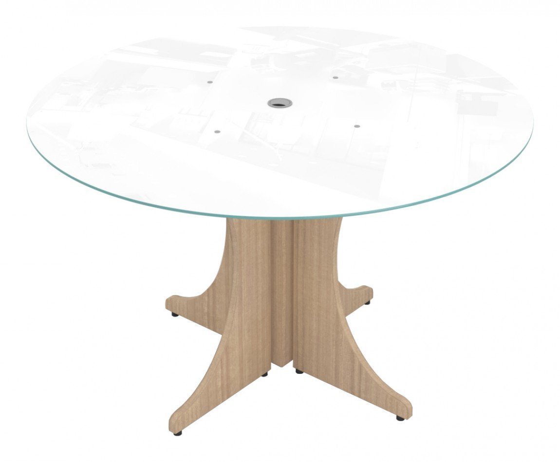Corp Design Large Round Tables with Glass Top – view 1