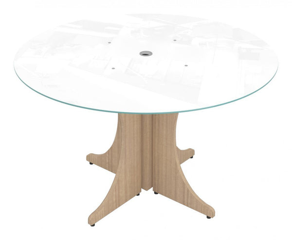 Corp Design Large Round Tables with Glass Top – view 1