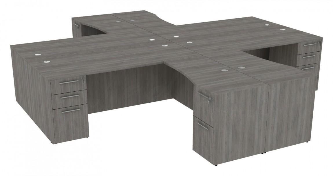 Corp Design 4 Person Desks with Drawers – view 1