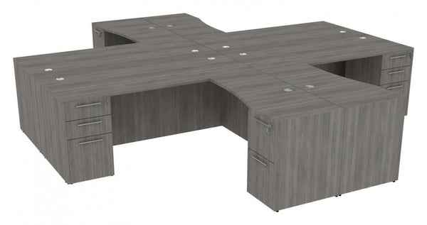 Corp Design 4 Person Desks with Drawers – view 1
