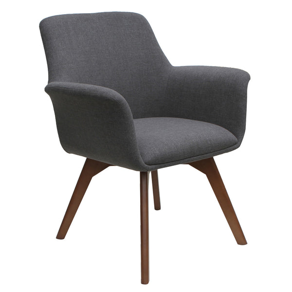 OfficeSource Bolster Mid Back Guest Chair with Wood Leg Base (OSGS12881FGR)