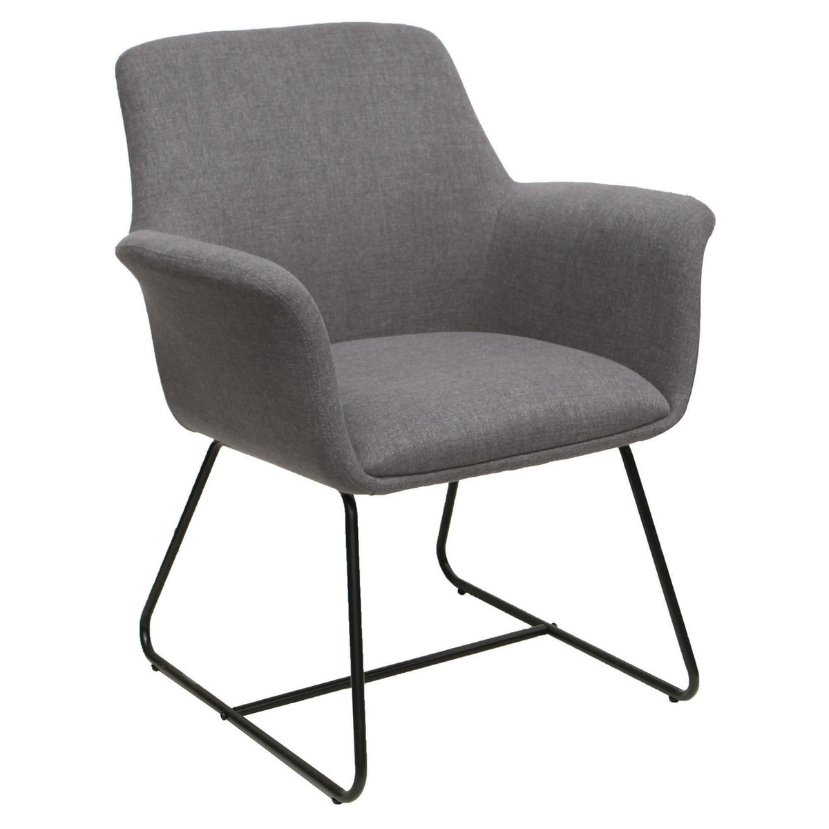OfficeSource Bolster Mid Back Guest Chair with Sled Base (OSGS12885FGR)
