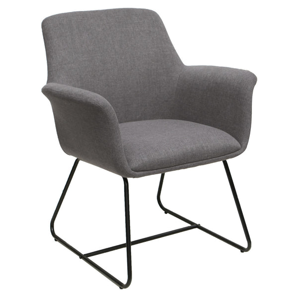 OfficeSource Bolster Mid Back Guest Chair with Sled Base (OSGS12885FGR)