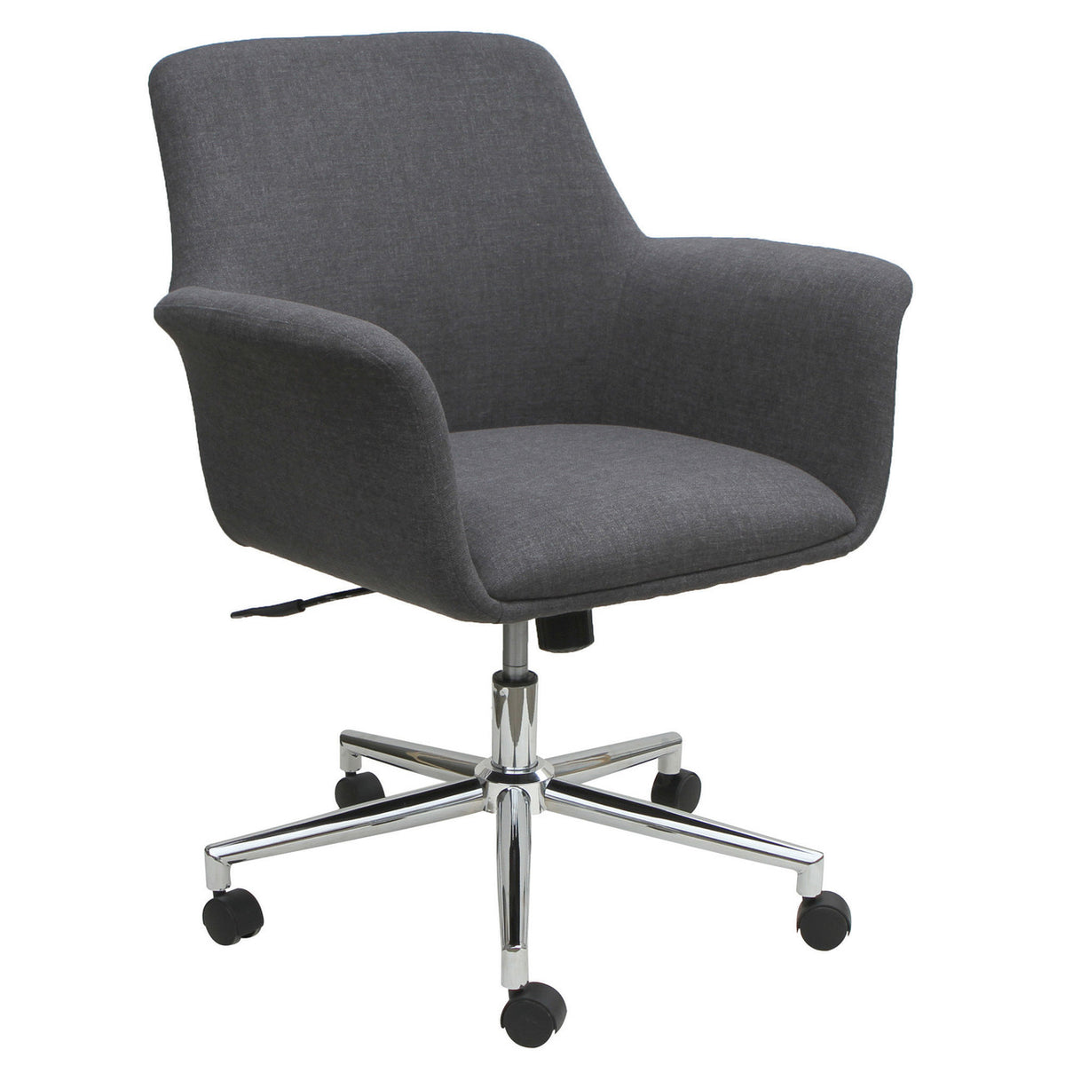 OfficeSource Bolster Mid Back Swivel Chair with Chrome Base (OSGS12887FGR)