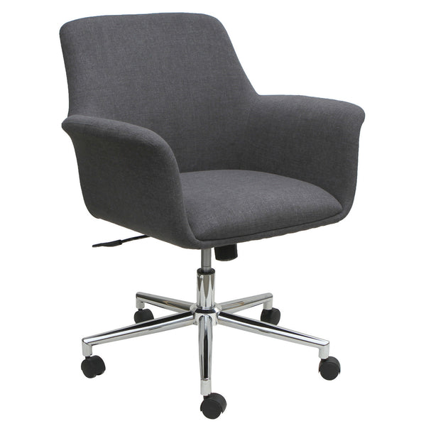 OfficeSource Bolster Mid Back Swivel Chair with Chrome Base (OSGS12887FGR)