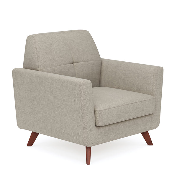 OfficeSource Partridge Club Chair with Light Wood Legs (50601F)