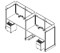 Friant System 2 2-person typical F2-2001 with My-Hite desks