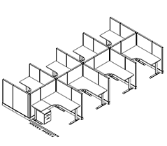 Friant System 2 Workstation with My-Hite Desk Typical F2-8011 (5' x 5') plan view