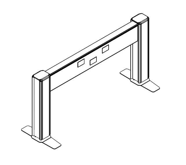 Friant Beam Desk Panel Typical FB-1001 (48" W) plan view