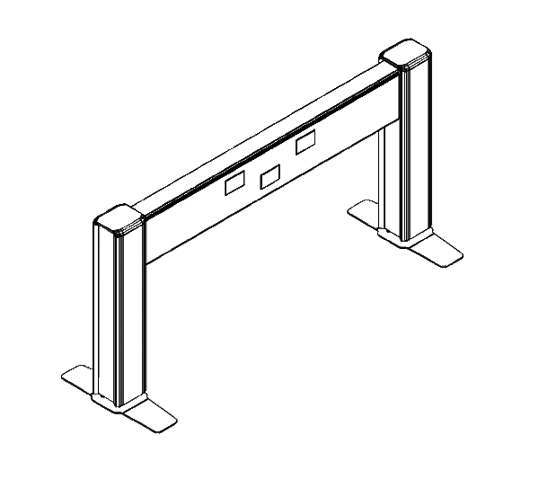 Friant Beam Desk Panel Typical FB-1001 (48" W) plan view