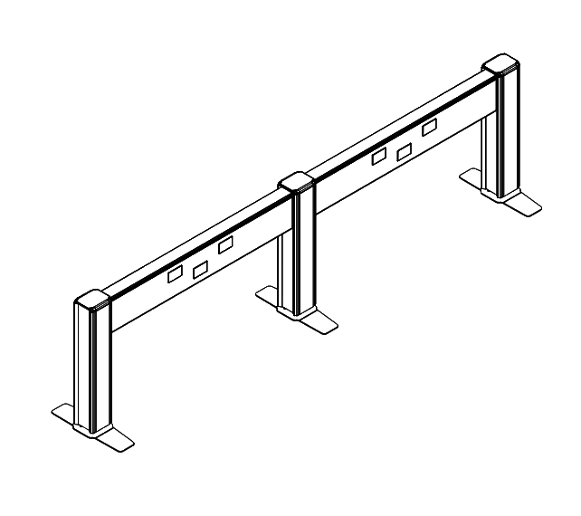 Friant Beam Desk Panel Typical FB-1002 (48" W) plan view