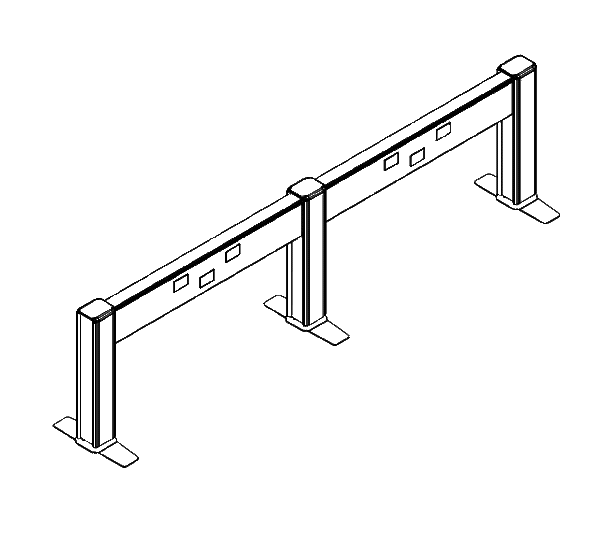 Friant Beam Desk Panel Typical FB-1002 (48" W) plan view
