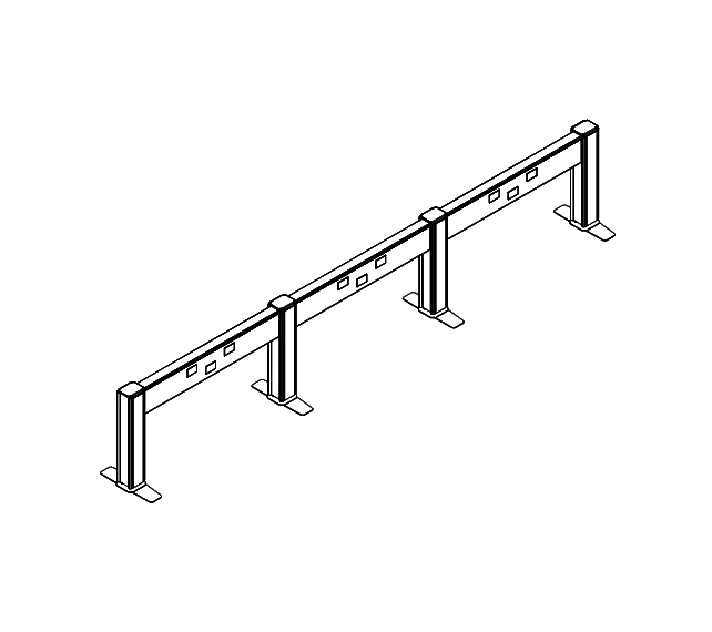 Friant Beam Desk Panel Typical FB-1003 (48" W) plan view