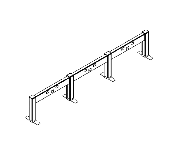 Friant Beam Desk Panel Typical FB-1003 (48" W) plan view