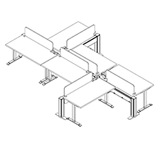 Friant My-Hite Height Adjustable Workstation Typical FMH-6005 (5' x 5') plan view