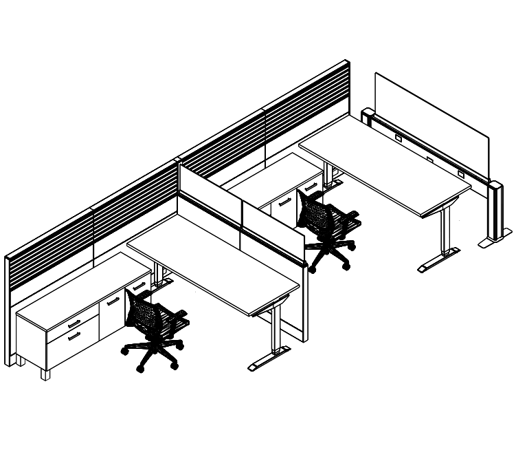 Friant Interra workstation with tile options – typical layout
