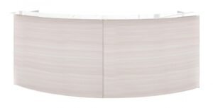 2 Person Curved Reception Desk with Glass Transaction Counter