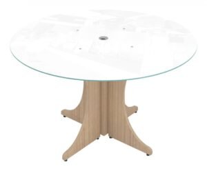 Large Round Table with Glass Top