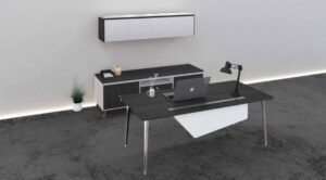Modern Rectangular Desk with Storage